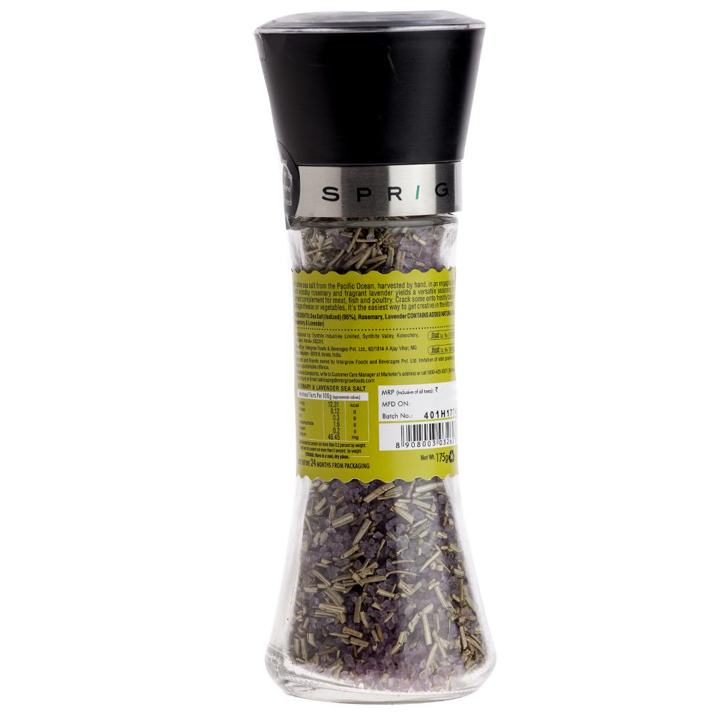 Sea Salt with Lavender and Rosemary (175 G), Rosemary & Lavender Infused Sea Salt, Sprig