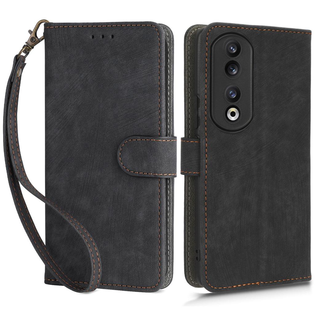 For Honor 90 Anti-Scratch RFID Blocking Wallet Cover PU Leather Stand Phone Case