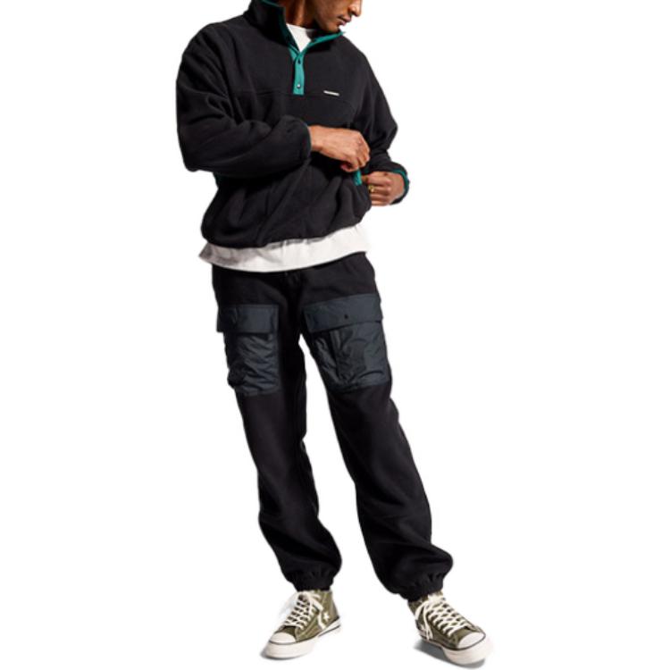 Converse Knitted Sweatpants Men's Black Moderate Straight Fit Pants 10025613-A01