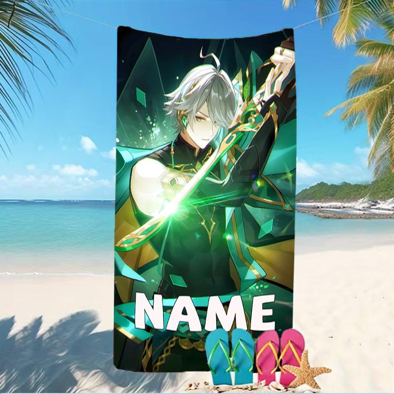 Customizable Personalized Beach Towels Genshin Impact Characters Themed designs.Suitable for the Beach, Yoga, Sports;ideal As Beach Accessories