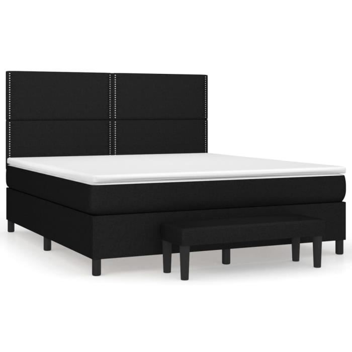 3136535 vidaXL Divan Bed with Mattress Black 180x200 Cm Fabric