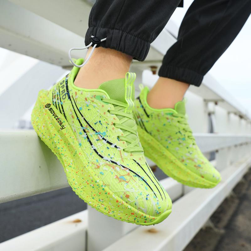 Mote Snøresko Løpesko Menn Kvinner Demping Joggesko Trening Sportssko Sklisikre Tykksålede Trenere Pustende