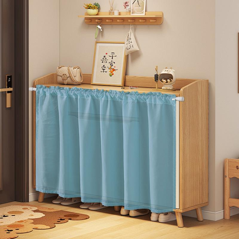 White Chiffon Waterproof Half Curtain Short Kitchen Cabinet Sundry Shade Partition Curtain Dining Table Table Skirt