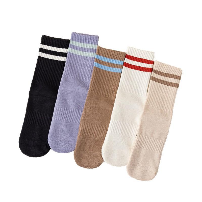 Yoga Socks, Women's Professional Anti-slip Mid-calf Socks, Pure Cotton Indoor Fitness, Running, Pilates Sports, Adult Floor Socks