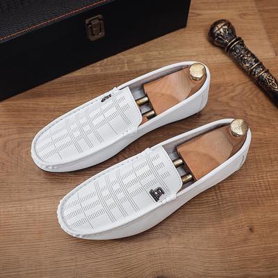 Herrenschuhe Sommer schwarz hohl atmungsaktiv Herren Freizeitlederschuhe Slipper Outdoor Fahren weichsohlige Doudou Trendschuhe