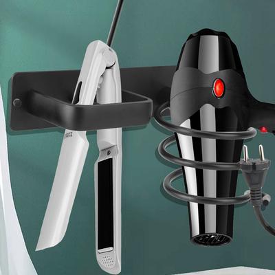 Hair Dryer Holder Space Aluminum  Hair Straightener Storage Rack Wall Mounted Bathroom Shelf Storage Accessories