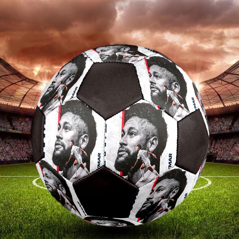 1PC Neymar Football Legend Size 5 Soccer Ball PrahaIndoor Soccer Ball Colorful All Ages Machine Stitched PVC Competition Ready Durable High-Bounce
