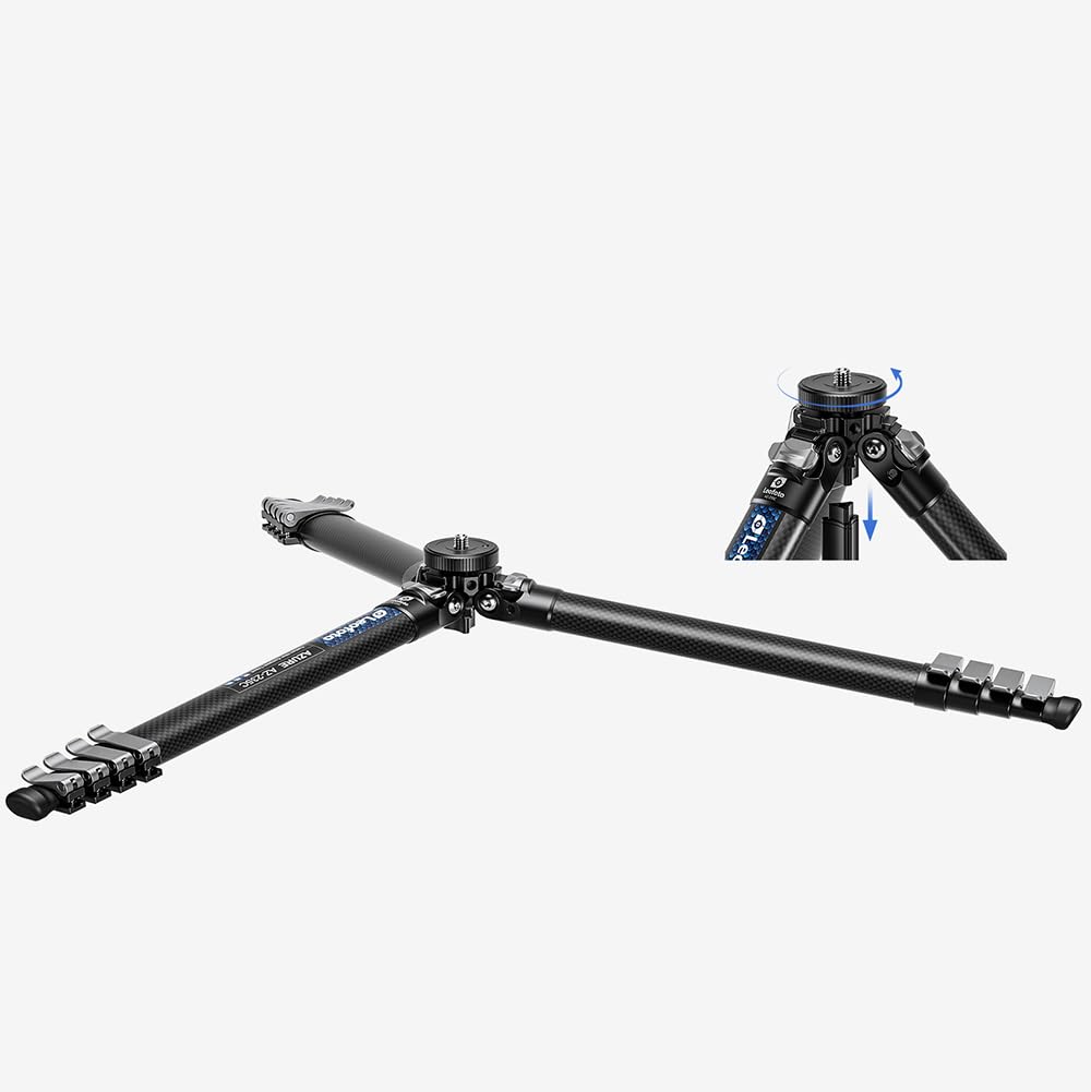 Leofoto Legs Compact Carbon Fiber Tripod or Without Center 4 Leg Lever Integrated Hook To Prevent Up To 5 Leg Storage Height of Head Sold Detachable