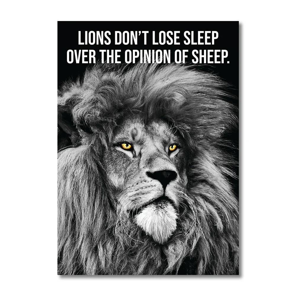 Motivational Animal Poster Eagle Tiger Lion Wall Art Canvas Painting Motto Picture for Living Room Home Decoration