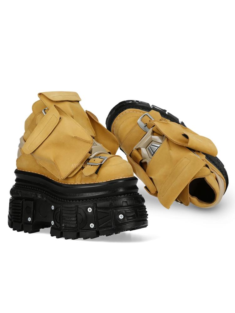 Fashion Thick Sole Lace Up Short Boots 2024 Autumn New Round Toe Punk Street Rock Sports Casual Shoes Black Fashion Women's Ankle Boots