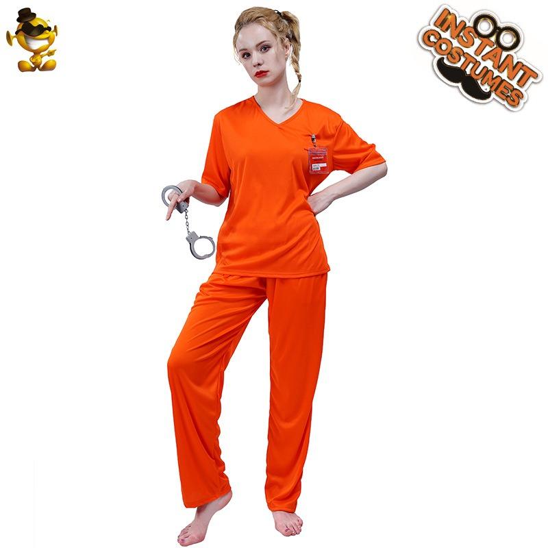 Halloween Party Clothes Prisoner Uniform Seduction Prison Uniform Stage Costume Cosplay Clothes Cosplay