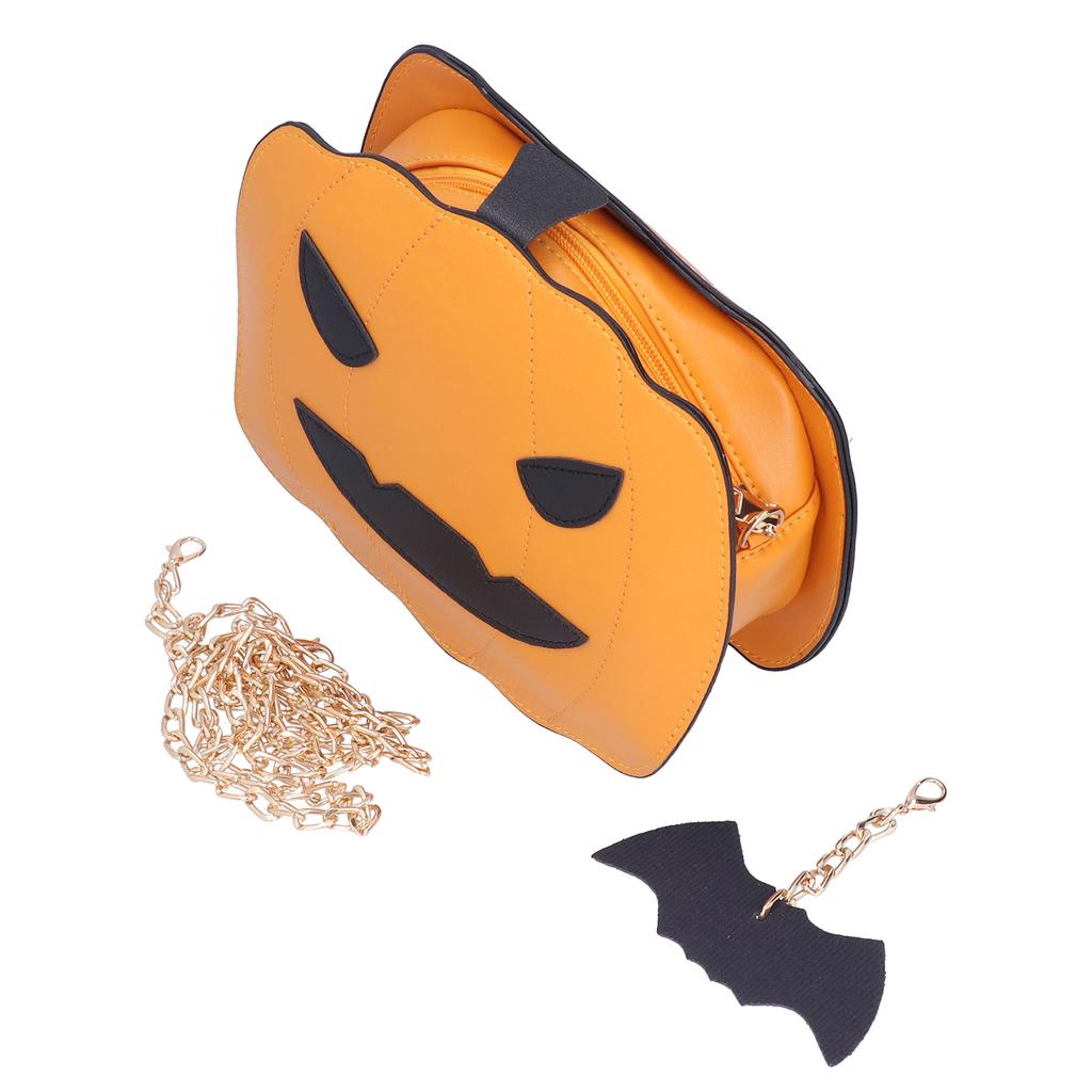 Kürbisförmige Tragetasche Große Kapazität Halloween Süßigkeitentasche Schultertasche für Halloween FestivalBraun