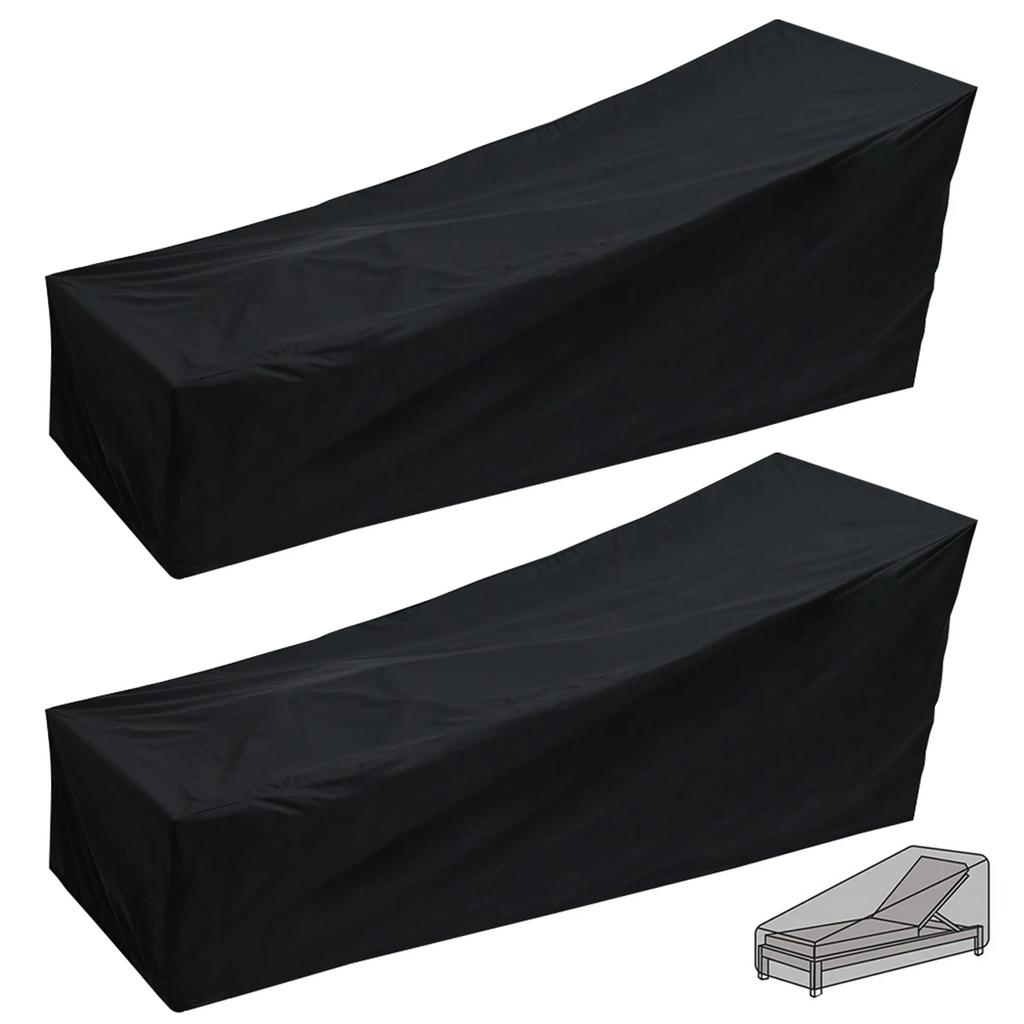 Garden Sunbed Cover Waterproof, Heavy-Duty Patio Furniture Cover for Sun Lounger, Windproof UV Protection