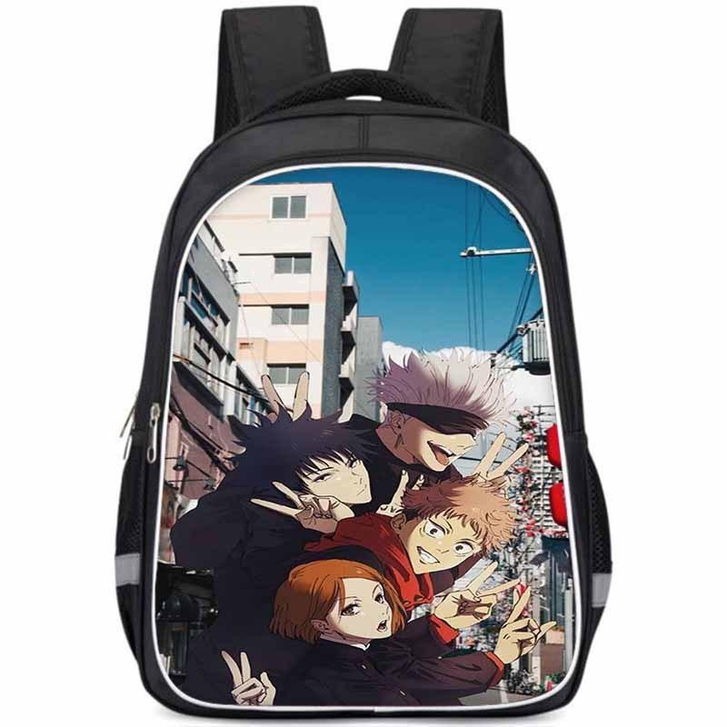 Spacious Jujutsu Kaisen Backpack For Kids With Lightweight Oxford Fabric
