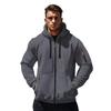 Men Coat Long Sleeve Zipper Closure Hooded Sweatshirt with Large Pockets Solid Color Velvet Thickened Warm Outerwear