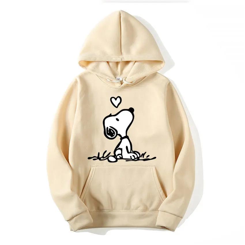 American Cartoon Comics Snoopy Hoodie Women Man Pullover Tops Spring Autumn Men 2024 New Casual Couple Sweatshirt Clothing