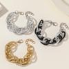 Hip Hop Thick Bracelet, Street Auction Personalized Multi-Layer Jewelry Punk Metal Chain Bracelet Women