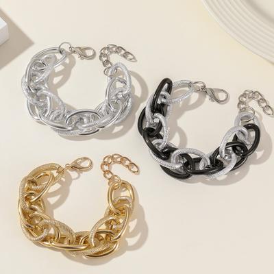 Hip Hop Thick Bracelet, Street Auction Personalized Multi-Layer Jewelry Punk Metal Chain Bracelet Women
