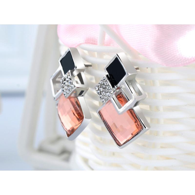 Fashionelegant jewelry suit women's classic geometric square crystal acrylic jewelry