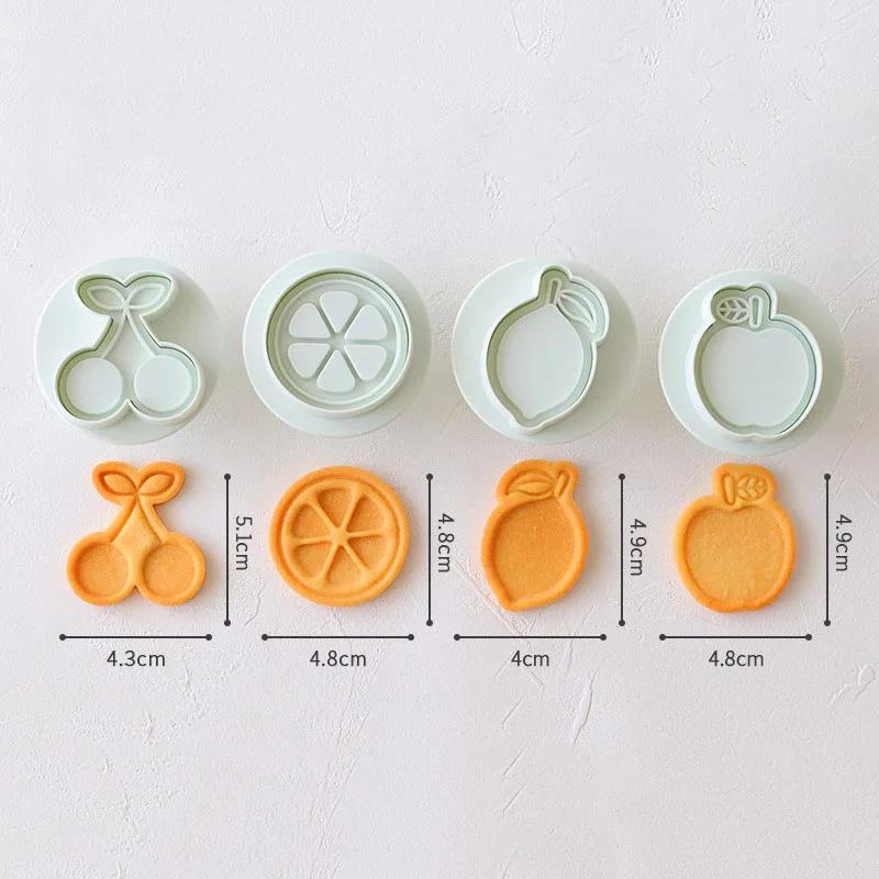 New Jam Sandwich Flowers Cookie Cutter 3D Christmas Biscuit Mould Pressable Fondant Stamp New Year Cake Decor Baking Supplies