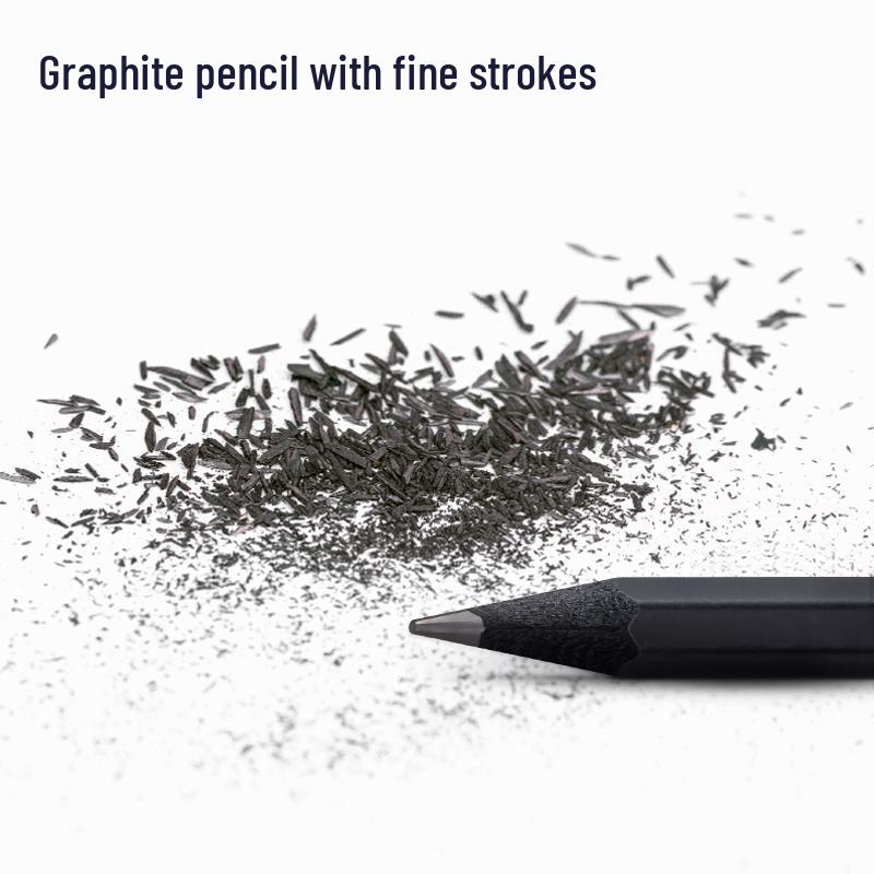 Deli Sai Black Wood Pencils HB - 10 Pack for 1st & 2nd Grade Students