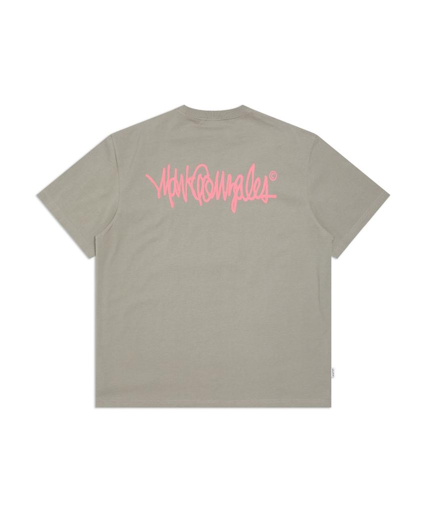 MARK GONZALES Next Sign Logo Short Sleeve T-Shirt - Brown Grey