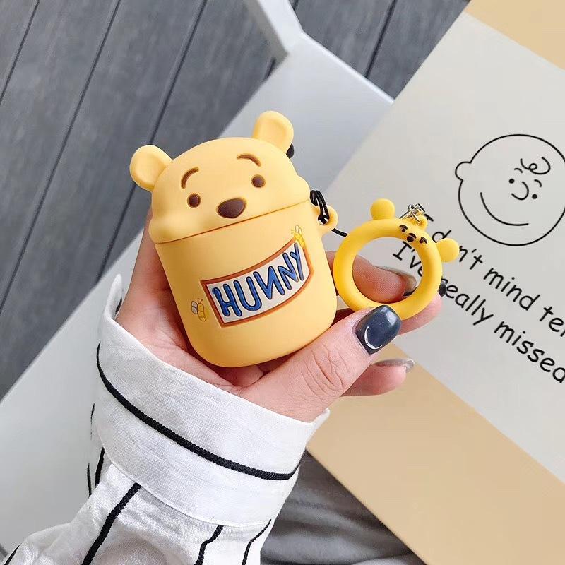 Japan and Korea Cute Cartoon Winnie AirPods Pro Protective Case 1/2 Bluetooth Wireless Headset Case 3rd Generation Soft Silicone