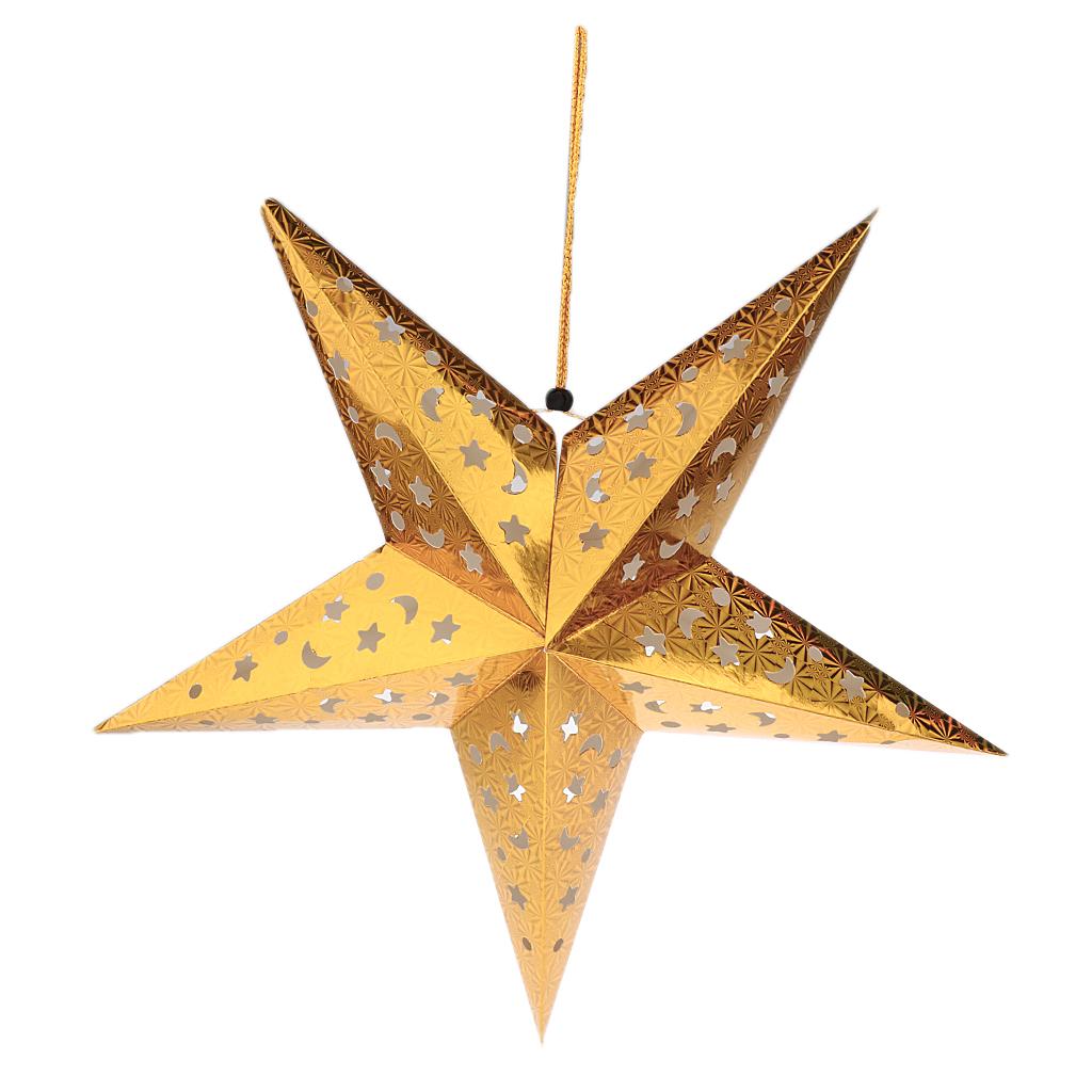 Christmas Style Stars Shaped Lamp Shade, Art Design Paper Stars Ceiling Lamp Lighting Fixture for Bathroom, Bedroom Room