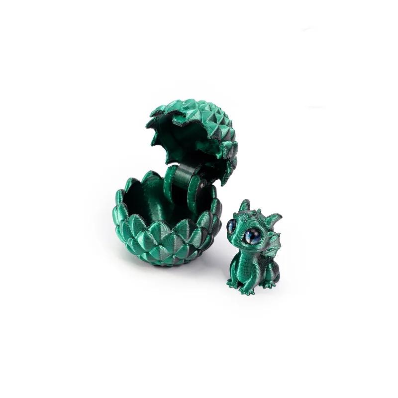 Q Version Creative 3D Printable Hatchable Mini Dragon Egg Set Hatchling Model Halloween Easter Gifts & Desktop Decorations