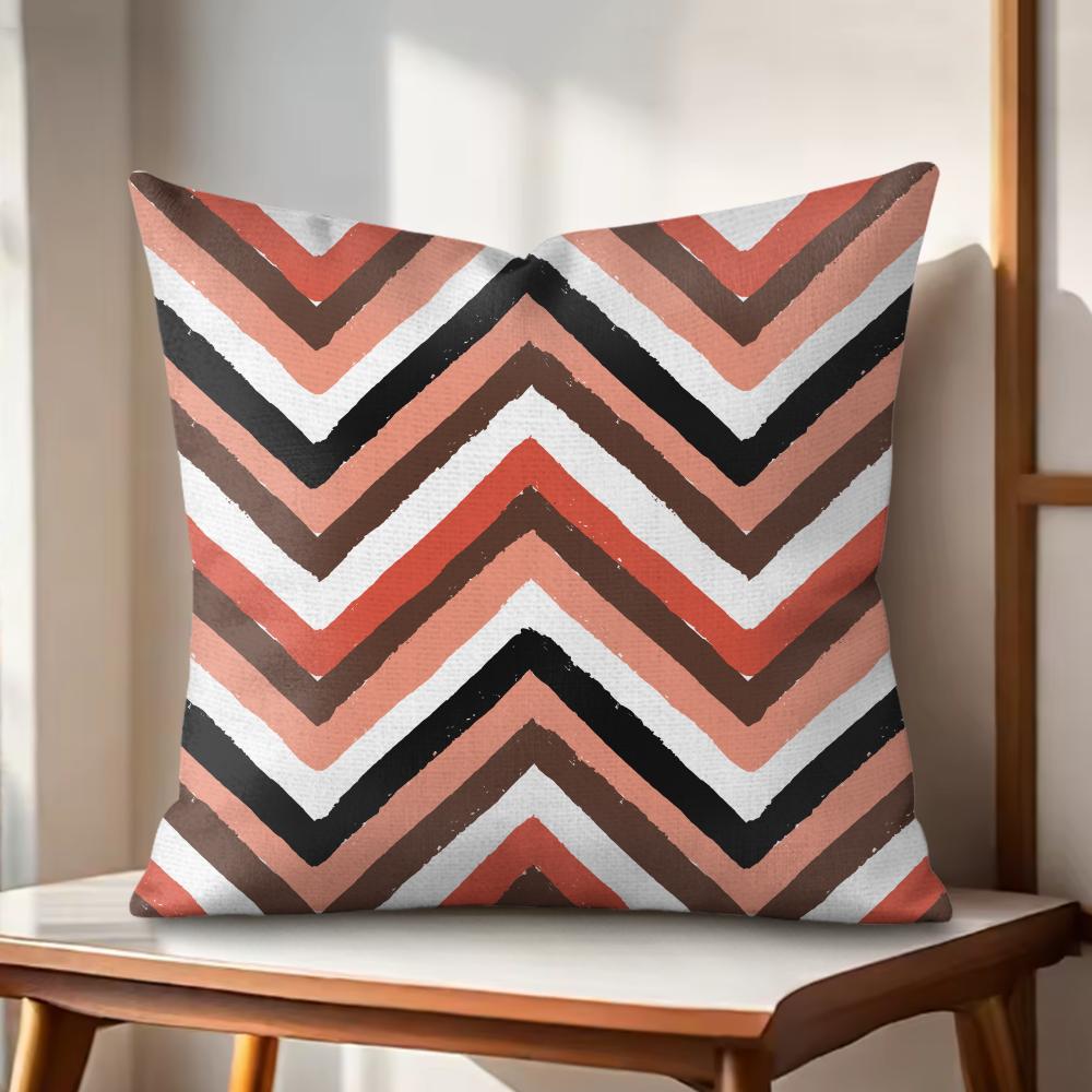 Calm Geometric Color Cushion Cover Natural Linen Organic Fabric DoubleSided Printing Couch Pillow Covers Home Decor