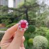Jewelry Women'S, Simulation Red Glass Ring With Diamonds Women'S Ring Main Stone 10 * 12