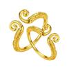 Adjustable Classic Couple Rings Set Rhodium/Gold Plated Brass Open Rings with Zircon Flower Design for Lovers