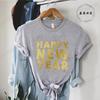 Hello 2026 Happy New Year Crew T-shirt Men's Women Shirts Clothes Casual Fashion Hip Hop Streetwear Tshirt GoodBye 2025 Outfit