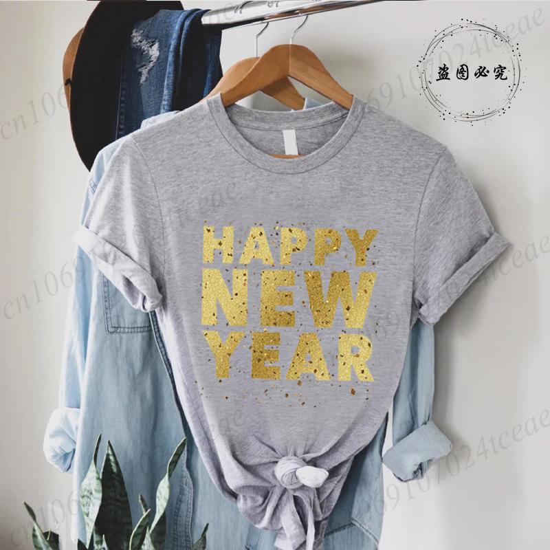Hello 2026 Happy New Year Crew T-shirt Men's Women Shirts Clothes Casual Fashion Hip Hop Streetwear Tshirt GoodBye 2025 Outfit