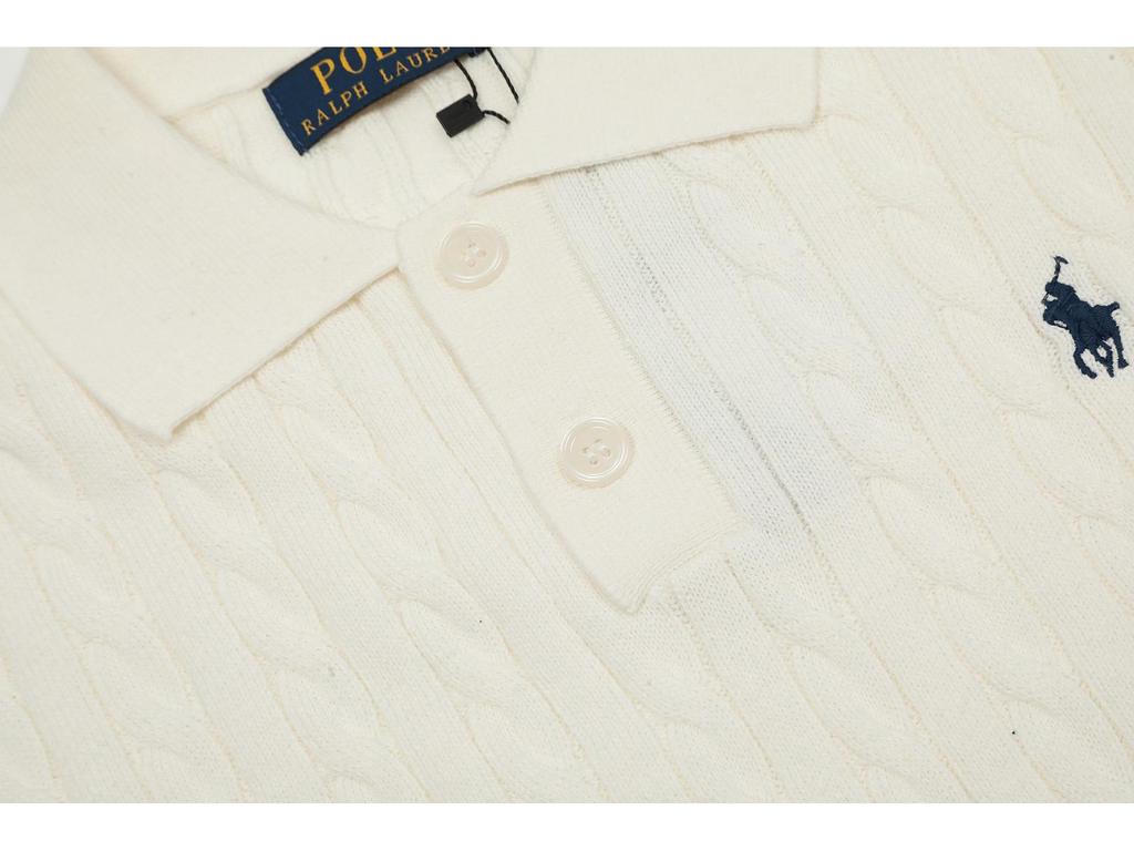 High-Quality 25SS All-Season Classic Versatile Lapel Double-Button Knit with Small Horse Embroidery, Short Sleeve