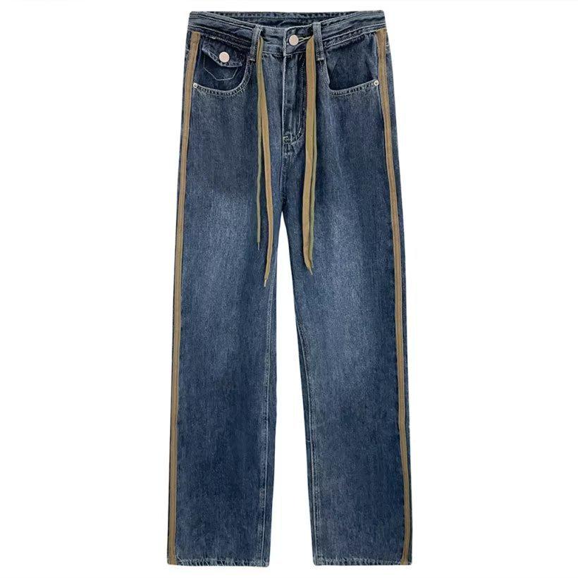 Women's Vintage Washed High-Street Wide-Leg Trousers