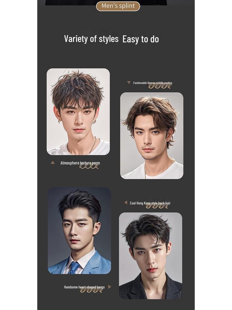 Men's Dual-Use Hair Straightener and Curler - Mini Splint for Fluffy Perm Styles