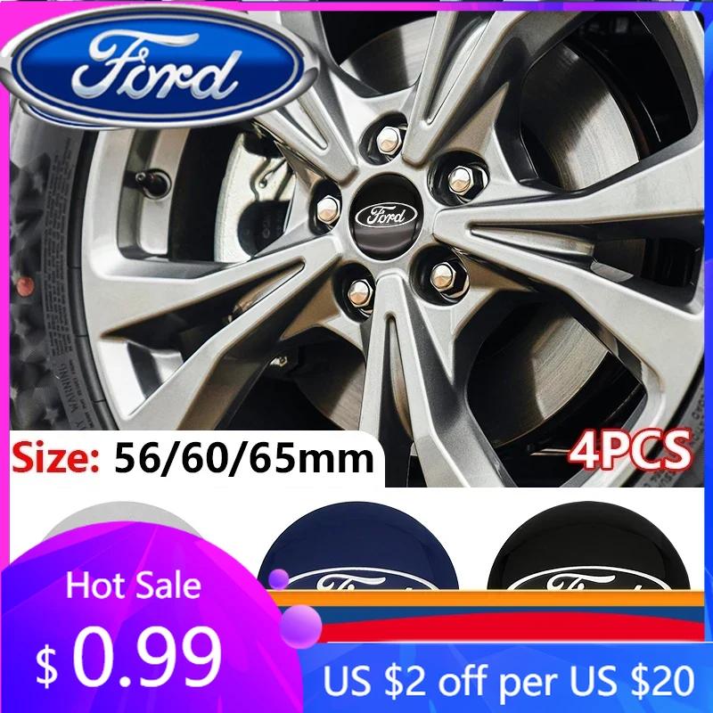 New 2026 Car Sticker Ford New 2025 Hot 4pcs 56/60/65mm Car Wheel Center Hub Caps Stickers Badge For Ford Fiesta Mondeo Explorer
