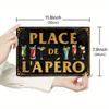 Omaggio Culturale, Elegante Latta Vintage Francese - Segno da Parete 'Place Des Aperos' per Casa, Casale, Bar, Pub Decorazione Idea Regalo