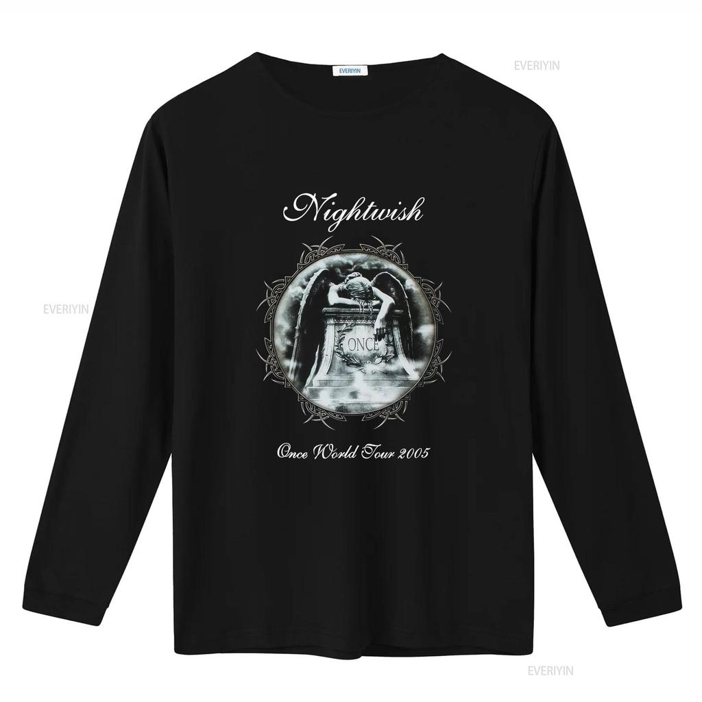Vintage Gothic Rock Once World Tour Weeping Angel Print Casual T Shirt vintage Washed fashion Breathable designer clothes