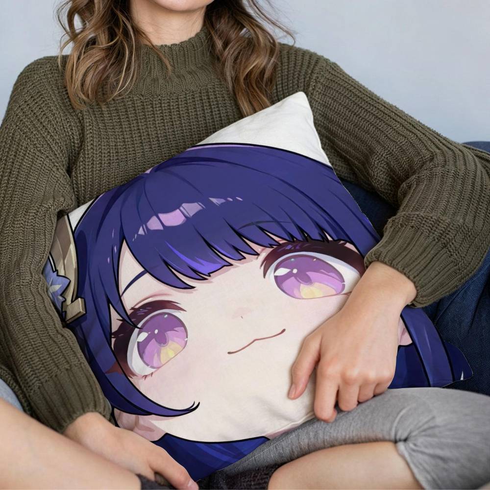 Genshin Impact Cute Q Version Mavuika Soft Comfortable Pillow Case For Sofa Living Cat Room Home Office Decor Protective Cover