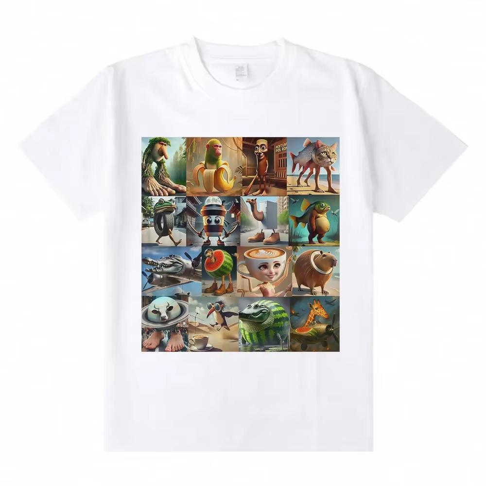 Italian Brain Rot Shirt Brr Brr Patapim Tung Tung Tung Cappuccino Ballerina Funny Tshirt Womens Loosefit Tshirt