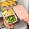 3 Compartment Food Storage Box Food Grade Cute Rabbit Print BPA Free Reusable Containers for Refrigerator Travel Use