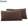 2Pcs Solid Color King Queen Pillow Case Home Bedroom Bed Cushion Cover