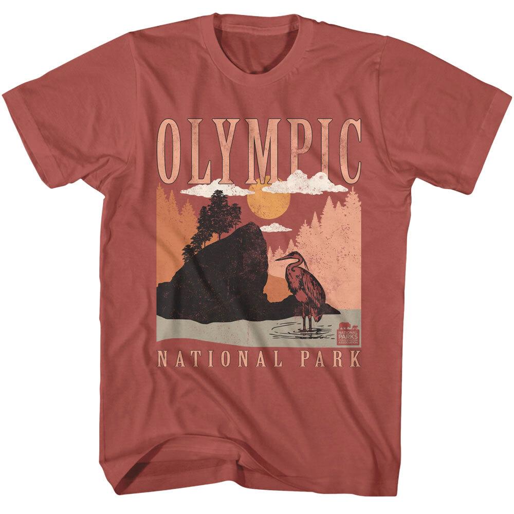 Olympic Sea Stack Heron Men T Shirt Washington Peninsula Hoh Rain Forest XXL