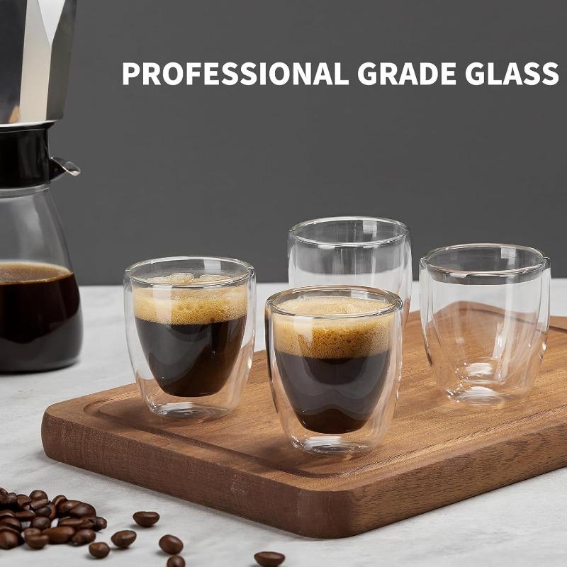 1/3pcs Glass Coffee Cup Transparent Double Walled Glass Heat-resistant Milk Juice Tea Cup Kitchen Bar Party Drinkware Gift Set