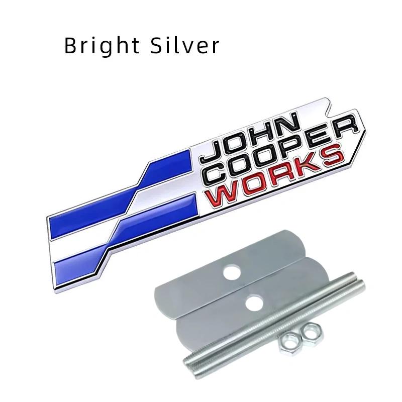 

Sporty 3D JCW John Cooper Works Metal Car Front Grille Emblem Rear Trunk Badge Sticker For Mini Cooper S R56 R59 R60 F56 Countryman Clubman Grille Badge срібний/синій