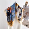 66Cm Floral Printed Square Scarf High-end Small Square Scarf Shawls Women Scarves
