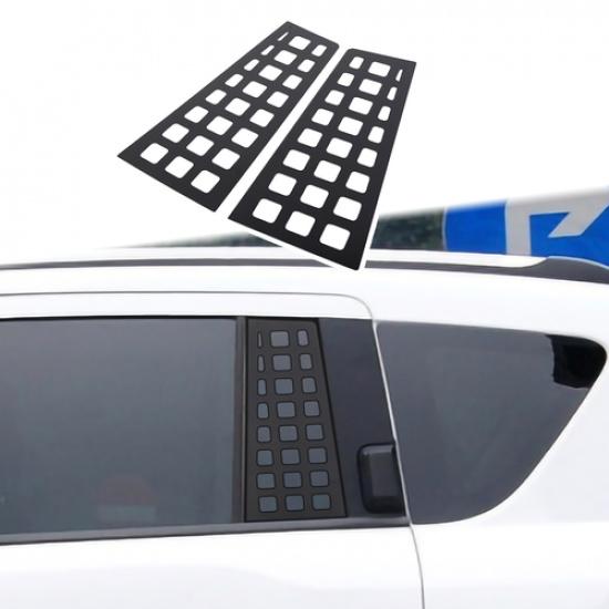 2PCS Rear Door Window Black Decals Aluminum Alloy Panel For Jeep Compass 2007-16