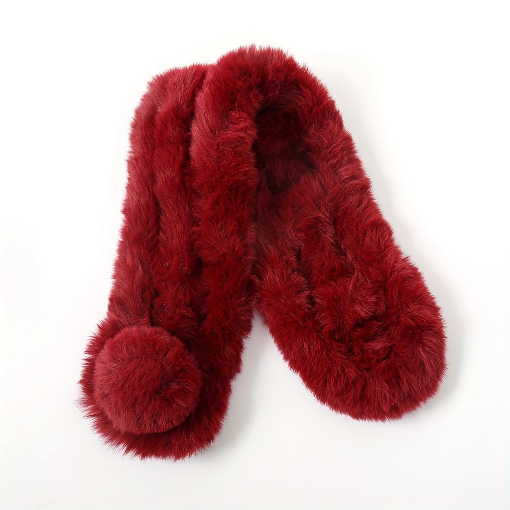 New Polyester Imitation Rabbit Fur Windproof Scarf for Women Winter Thickened Plush Warm Custom Scarf